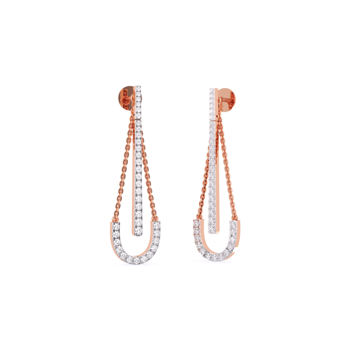 Modern Style Tear Drop Diamond Earrings